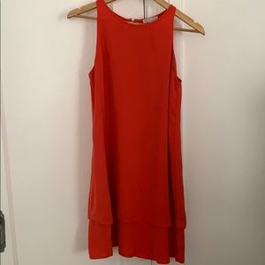 Orange shift dress